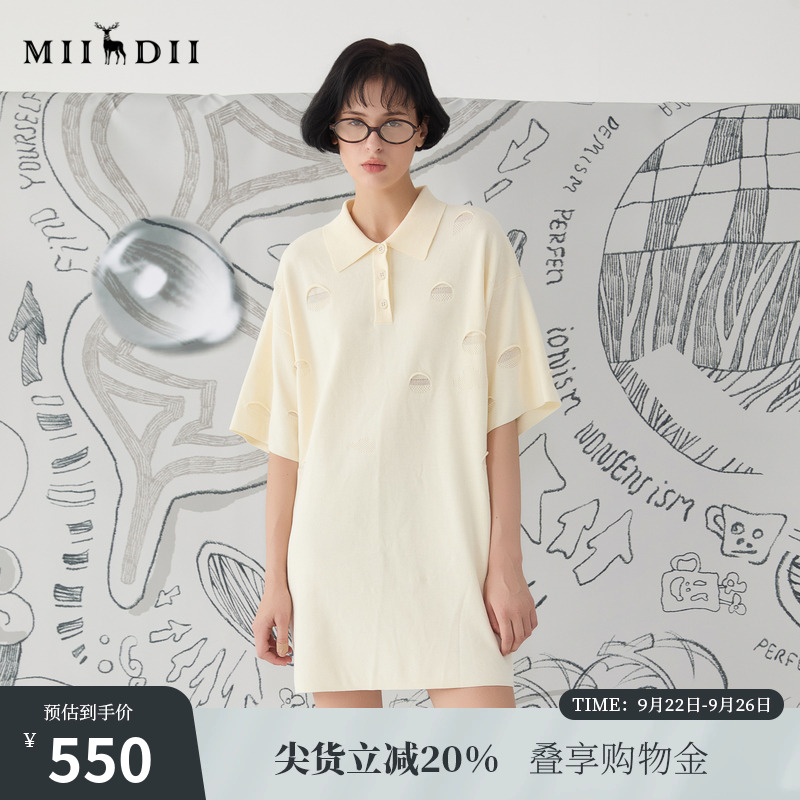 POLO针织连衣裙，oversize版型