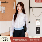 通勤百搭纯色短款 谜底薄款 衬衣257MC7756 女2025秋季 新款 衬衫 长袖