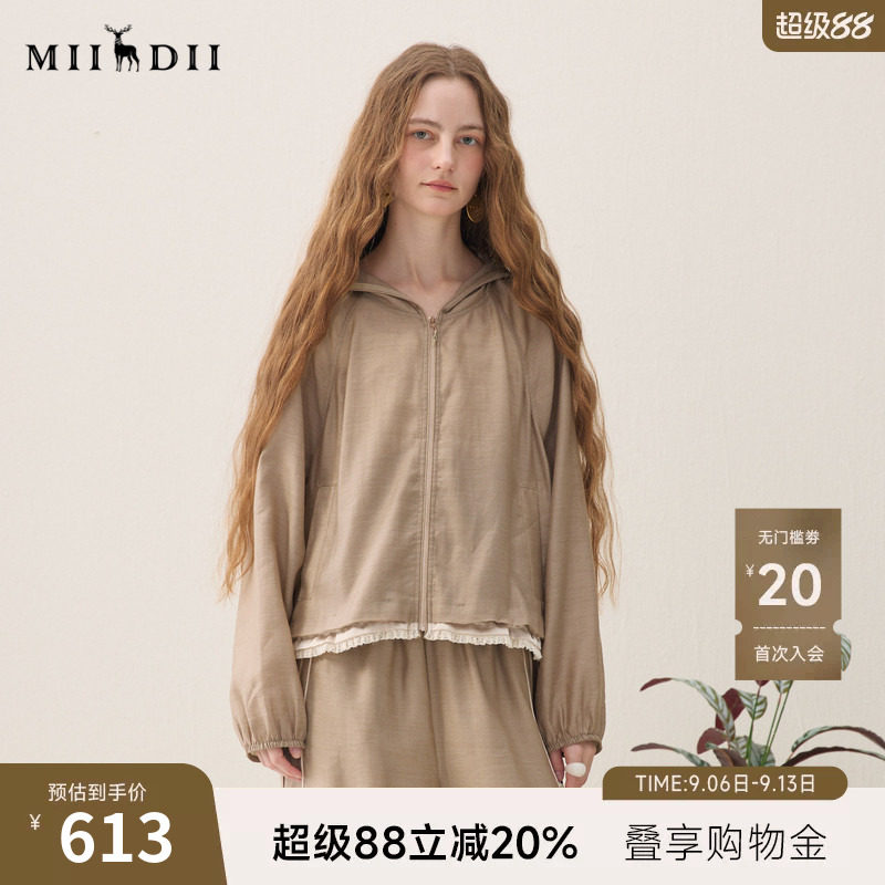 谜底大廓形外套长袖2026年春季新品轻薄百搭拼接蕾丝女261MW0039图片