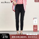 242MK0697 百搭高腰亲肤小脚九分裤 谜底紧身铅笔裤 女年夏新品
