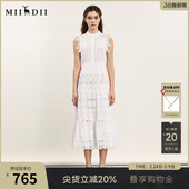 法式 新品 风浪漫长裙242GL0682 女年夏季 谜底高级感连衣裙无袖