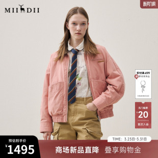 领口拼接鸭绒保暖254MY1488 新品 谜底翻领短款 羽绒服女2025年冬季