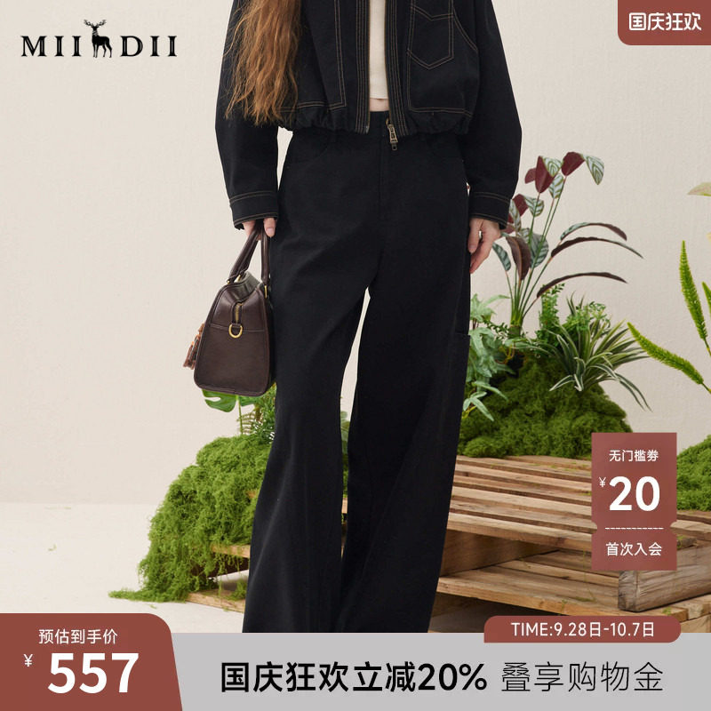 谜底工装直筒裤长裤2026年春季新品时髦洗水侧缝前移女261MK0069图片