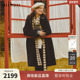 新品 谜底大廓形大衣长袖 2025冬季 绵羊毛复古牛仔拼接女254MD1708