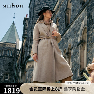 极简风气质翻驳领长款 谜底羊毛呢大衣女冬新品 呢子234GD1509