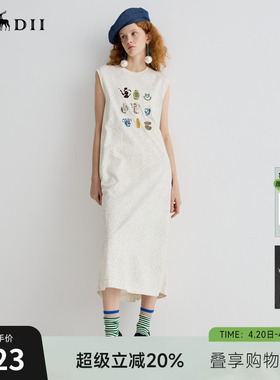 谜底连衣裙无袖2025夏新品复古风度假肌理感宽松H型长裙252ML0600