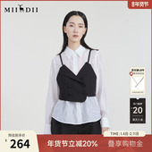 小众设计胸衣式 谜底莱赛尔衬衫 女春新款 上衣衬衣女231MC0126