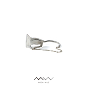 MW野月亮家小众轻奢个性 时尚 全新当代艺术流淌爱心链条双戒指情侣