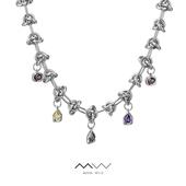 MOONWILD野月亮 小众设计感重磅中性风彩锆原创设计项链可调节