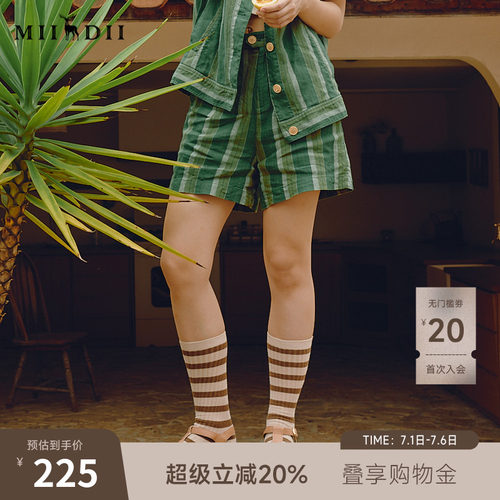 亚麻人棉面料舒适有质感，复古条纹