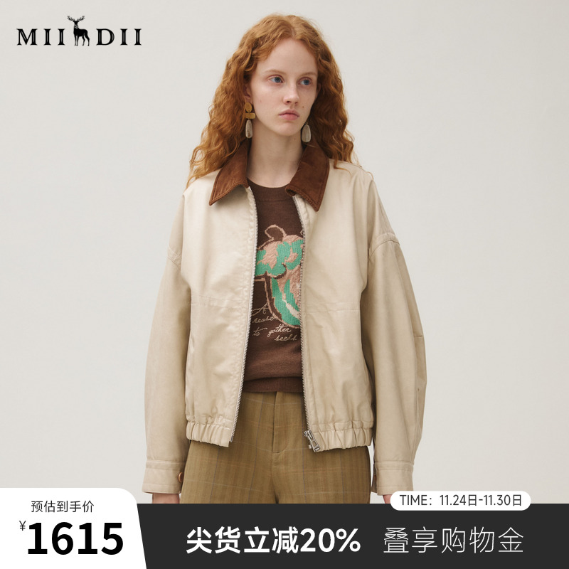 复古灯芯绒拼接，大地色百搭夹克