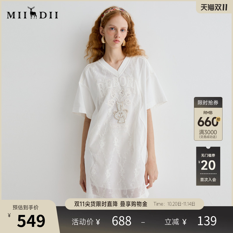 复古运动连衣裙，蕾丝针织融合，运动风尚