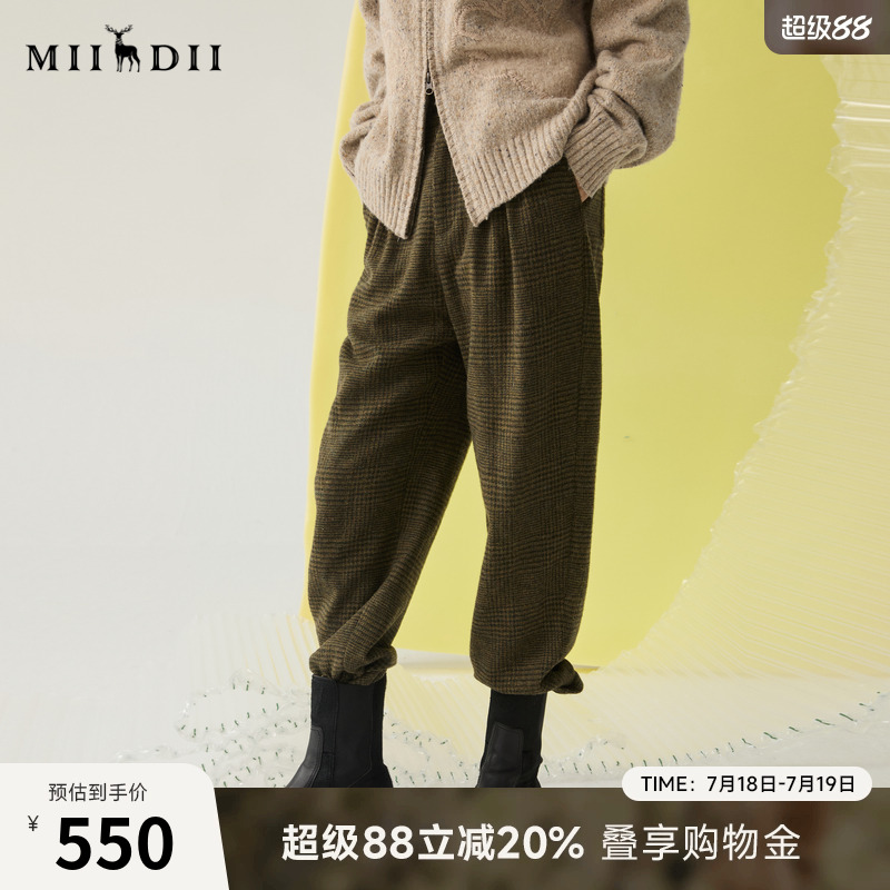 复古格子萝卜裤，廓形包容性强