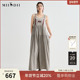 新品 谜底连衣裙无袖 女2025夏季 复古风度假吊带裙A型长裙252ML0636