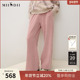 谜底直筒裤 女25秋疗愈绒感厚实柔软橡筋腰头慵懒风卫裤 253MK1100