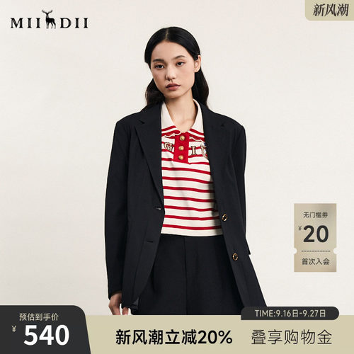 谜底西装外套女春季新款通勤风职场宽松中长款西服241MW0164