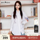 谜底白衬衫 通勤风宽松印花廓形衬衣257MC7719 新款 长袖 女2025秋季