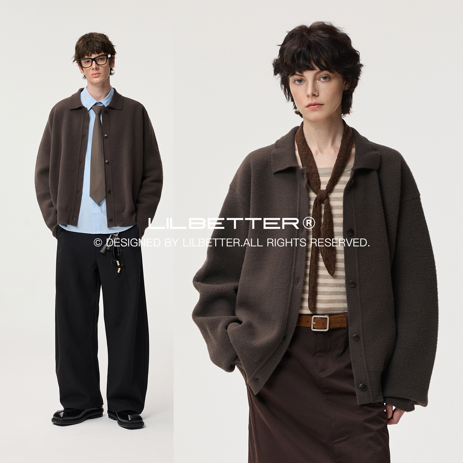 Lilbetter开衫翻领毛衣