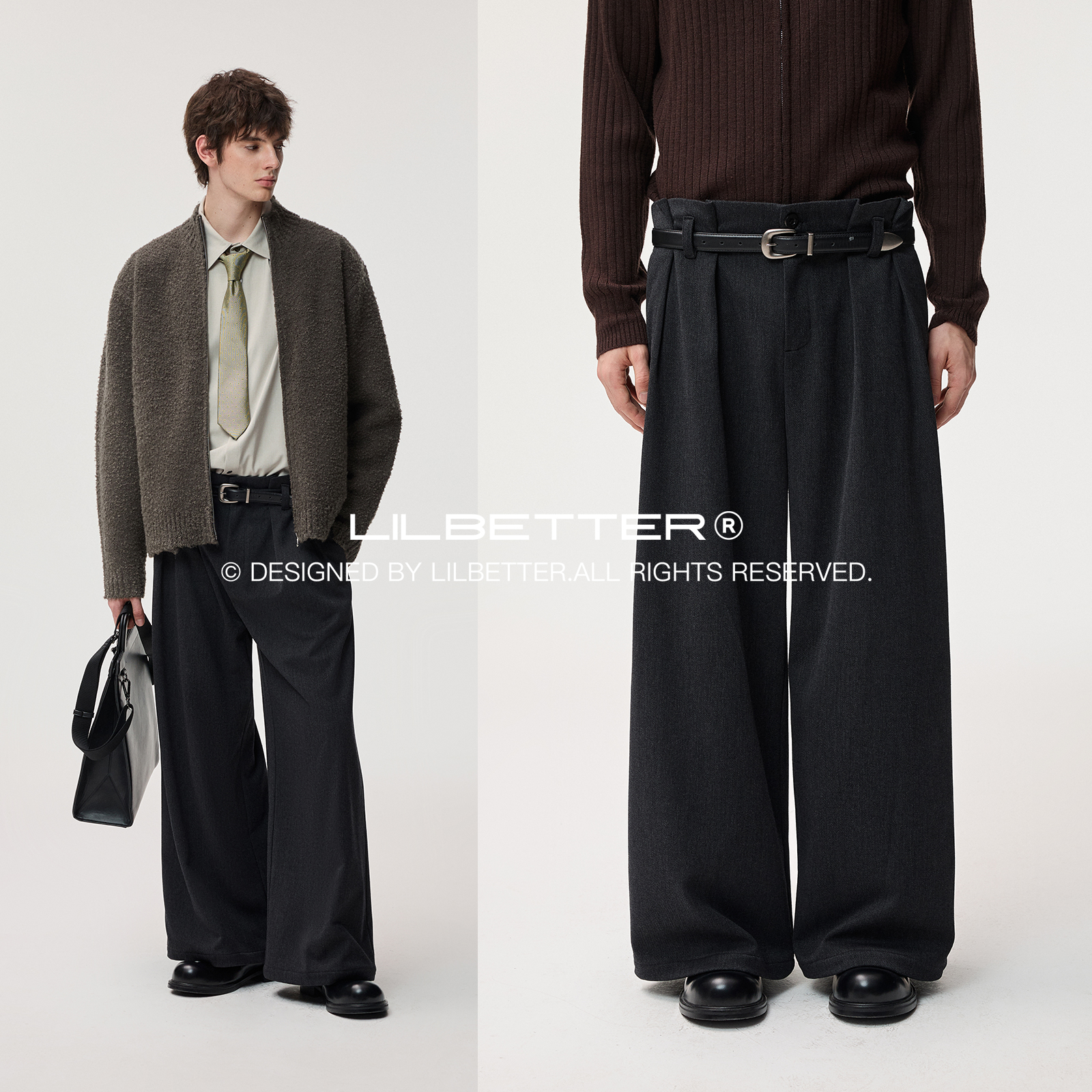 Lilbetter长裤商务褶裥休闲裤