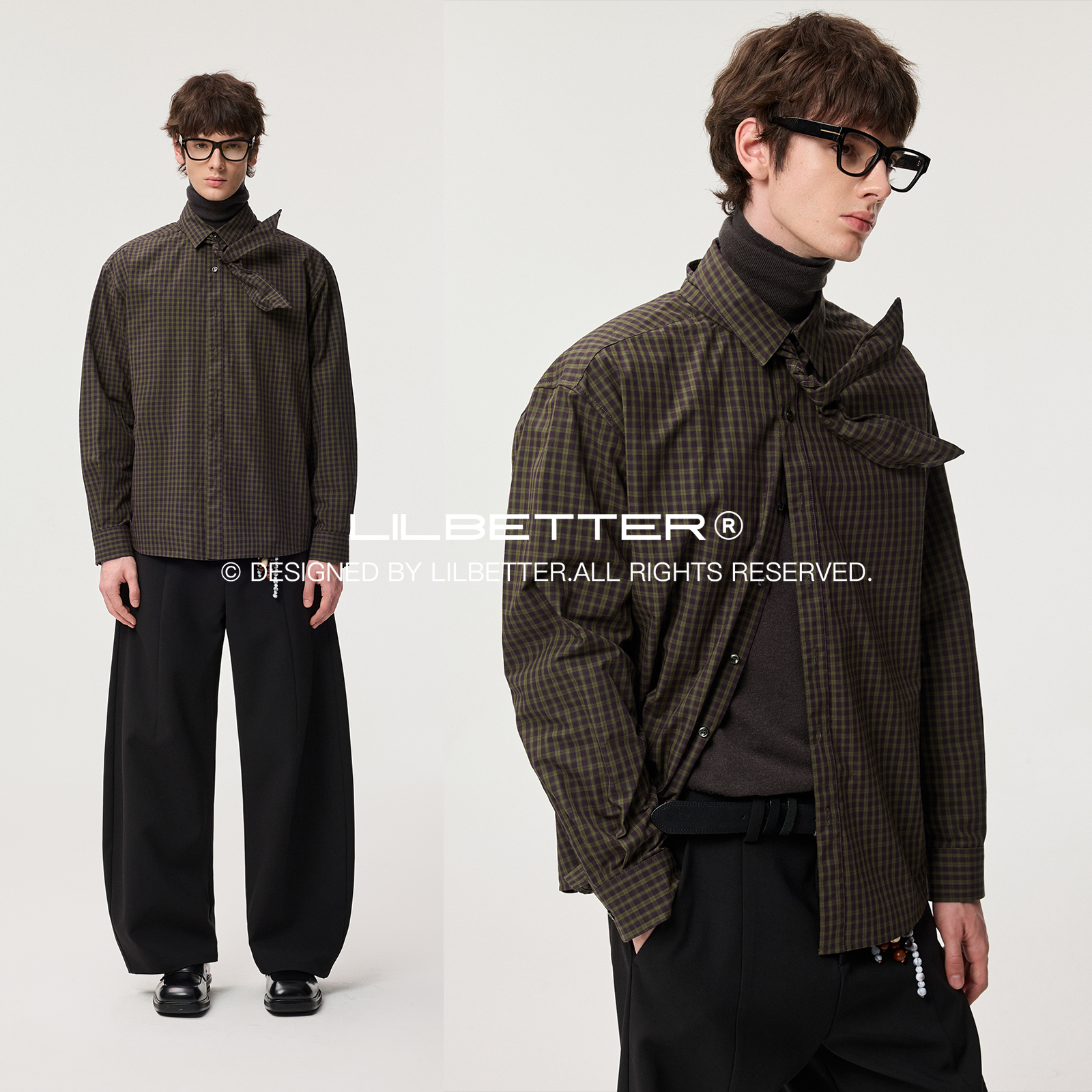 Lilbetter翻领复古美拉德衬衫