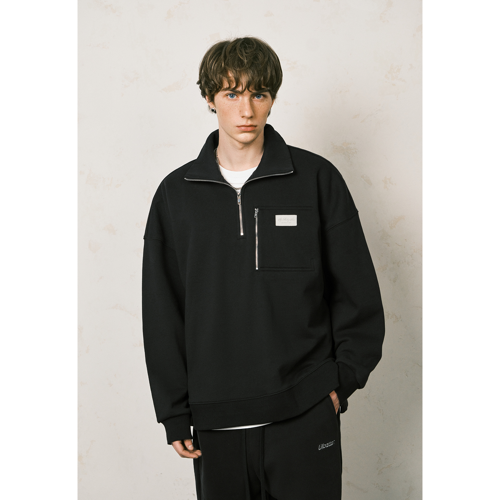 半拉衣潮60g领上男款卫衣长袖