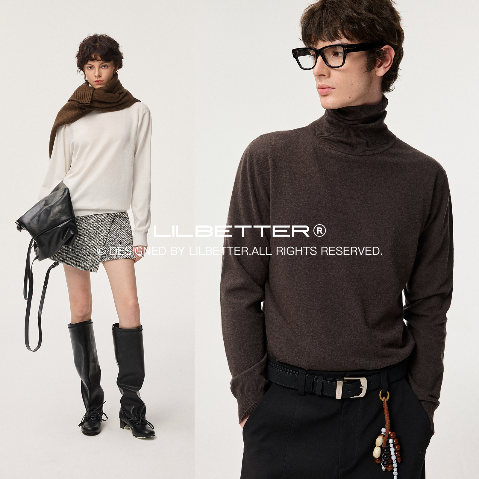 Lilbetter纤绒纱高领毛衣