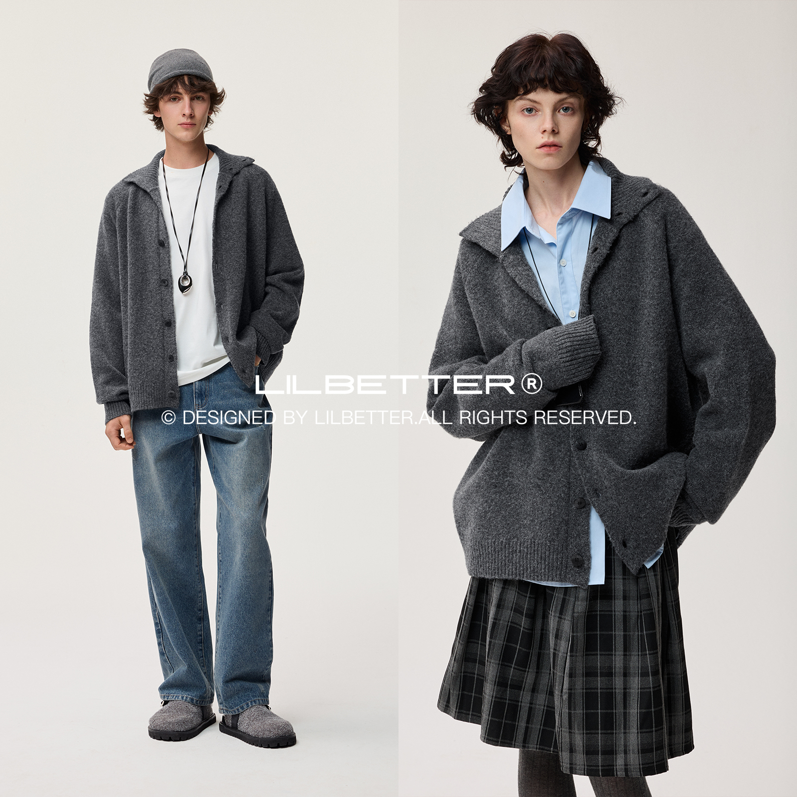 Lilbetter开衫高领毛衣