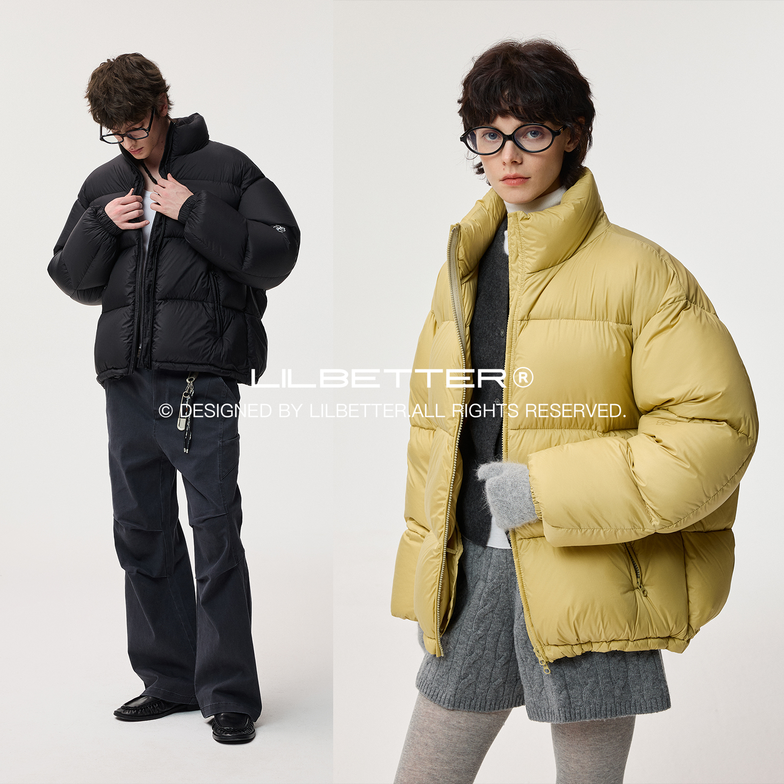 Lilbetter纯色基础立领厚羽绒服