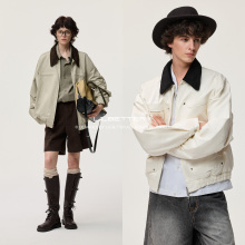 Lilbetter莱赛尔天丝棉复古游牧风工装外套男女短款翻领巴恩夹克