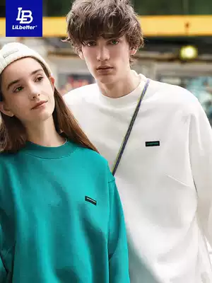 Lilbetter Sweatshirt Men Autumn and Winter Fashion Loose Long Sleeve Covert Couple Dress No Hat Round Neck Thick Cotton T