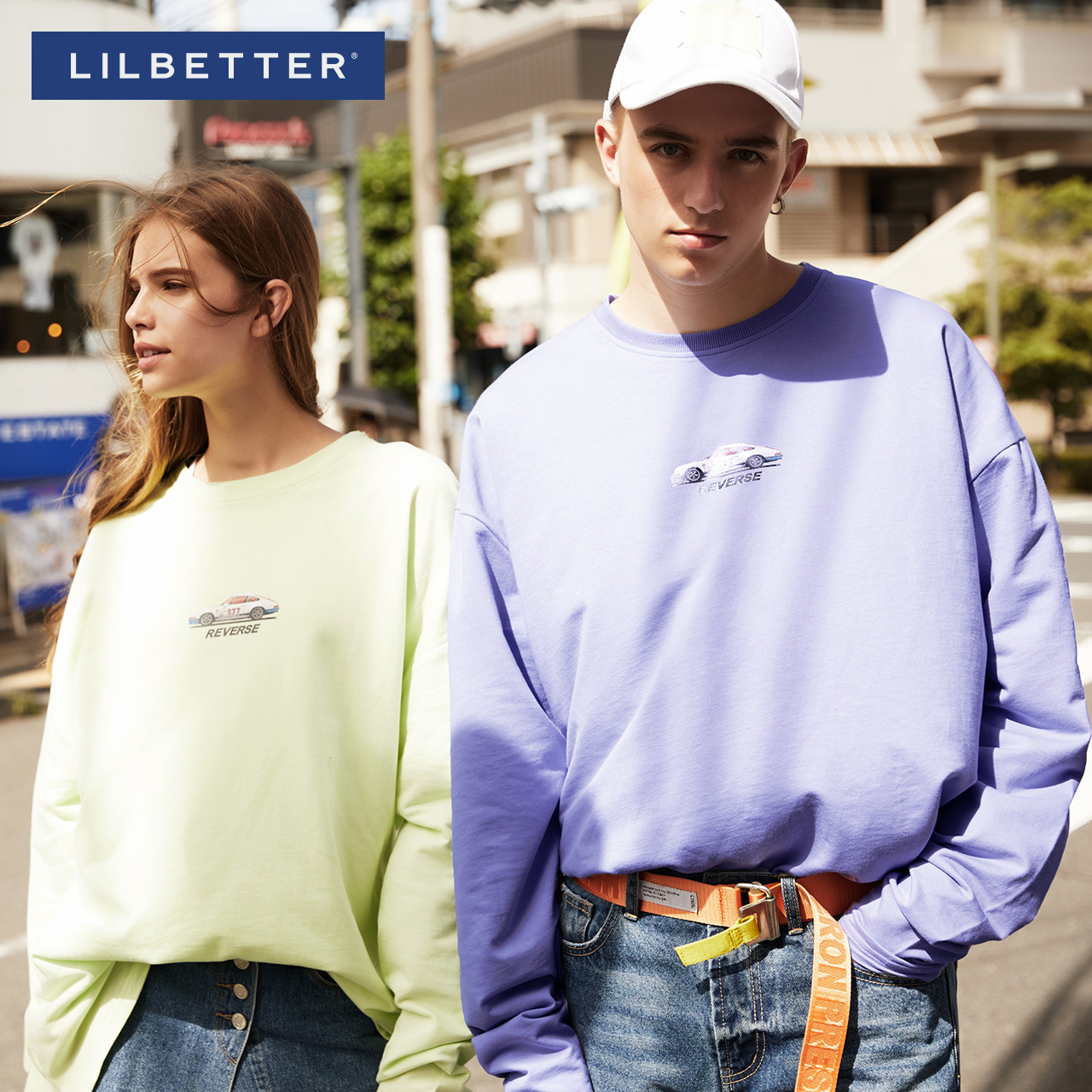 LILBETTER联名VCRUAN情侣款秋装长袖T恤时尚宽松嘻哈体恤男女款潮