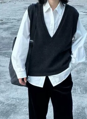 sparks of fire 2025秋款韩版宽松显瘦百搭无袖针织马甲背心女