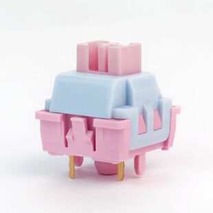 粉霞轴 轻压力5脚线性轴 码字不累 客制化机械键盘轴体DIY配件