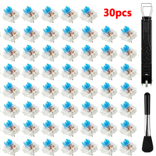 ITLY 30/50/90pcs机械键盘轴体青轴开关配件通用替换