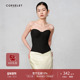 黑色鱼骨胸衣女外穿束腰修身 CORSELET 经典 气质美背内搭抹胸上衣