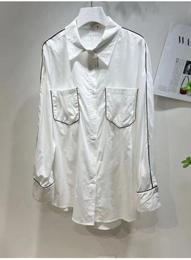 欧洲站洋气衬衫2025春新款虞美人96061时尚百搭POLO领开衫女上衣