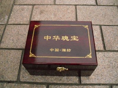 潍坊红木嵌银漆器笔筒中国风特色传统工艺品礼品喷漆礼盒镶嵌银丝