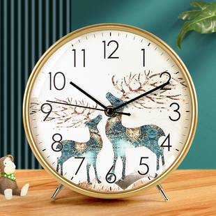 钟表摆放台式客厅摆钟家用时尚大号坐钟台钟石英座钟桌面时钟摆件