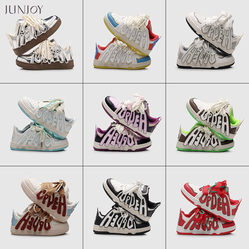 面包鞋亮面厚底小众女鞋银色