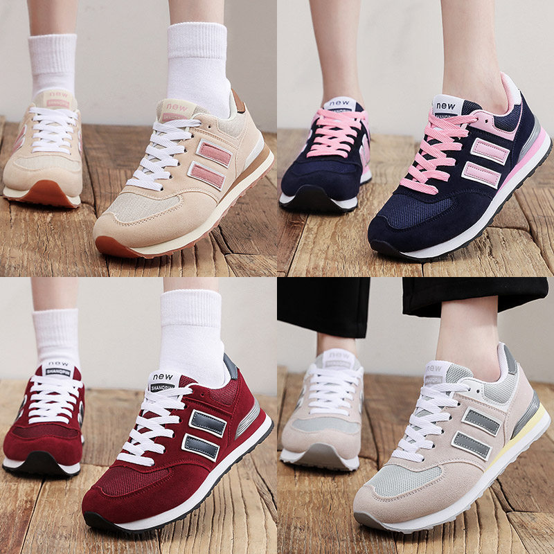 休闲平底圆头网面舒适休闲鞋女