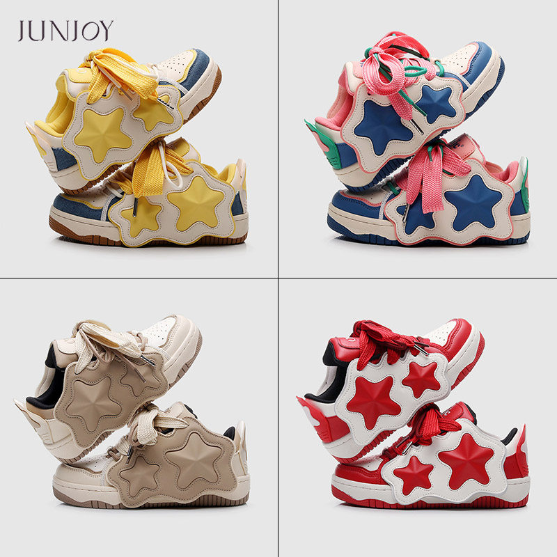 星星美式厚底复古面包鞋百搭