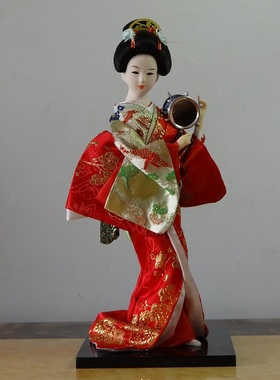 日本人偶绢人和服艺妓娃娃装饰品人形日式工艺节日礼品摆件