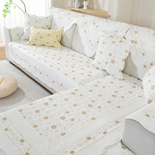 正反双面纯棉沙发垫简约现代全棉布艺坐垫四季通用加厚沙发套罩巾