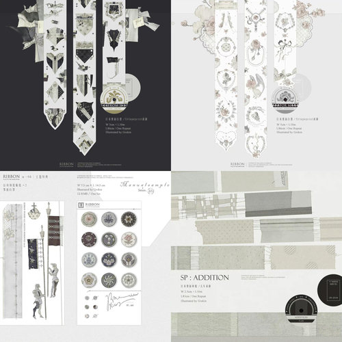 分装ribbon works From J For M手帐和纸白墨胶带无离型纸