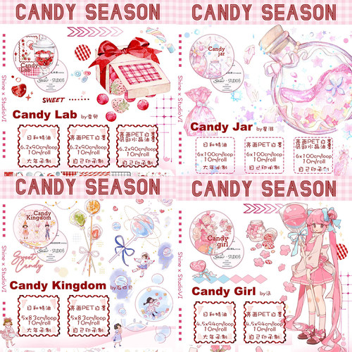 分装 shine&studioVI联名candylab/jar/girl糖果手帐和纸pet胶带