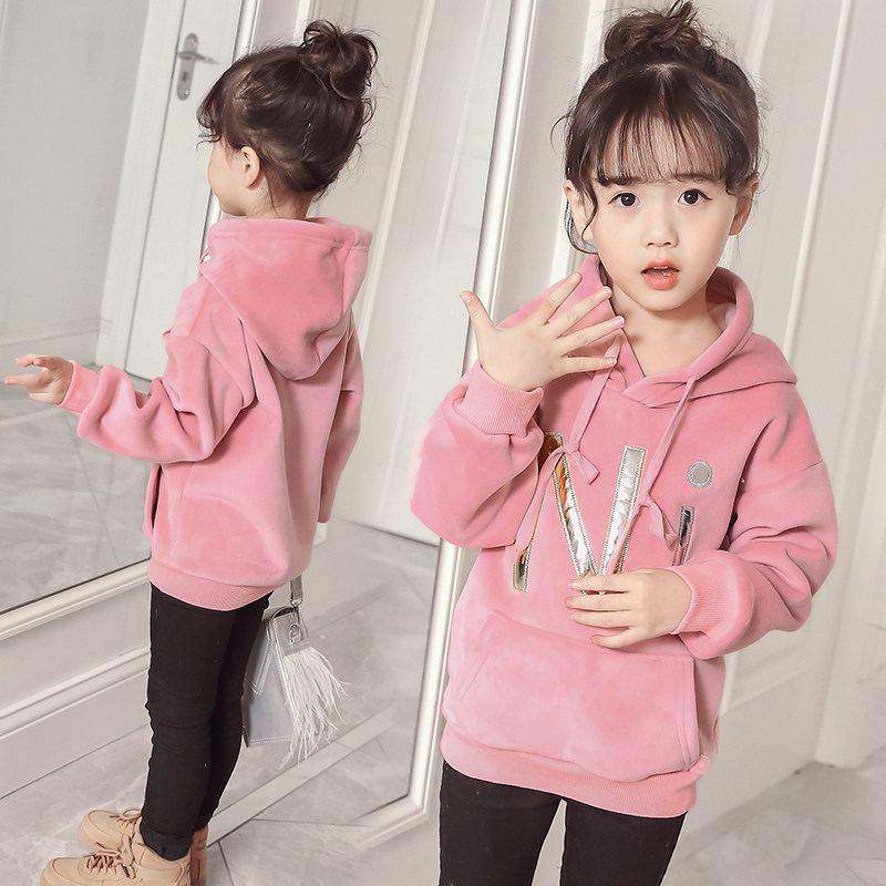Sweater Girls Plush thickening 2019 Autumn and winter new pattern Korean Edition Jinsirong coat Big boy keep warm jacket Kidsin the Children/Baby/Family fitted , Sweater/Fleece  category - from Buy2taobao.com to provide professional Taobao agent buy service