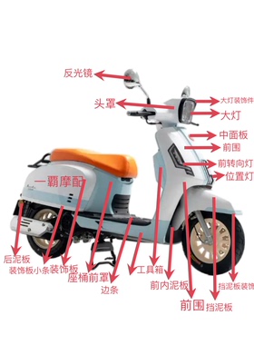 台田破界小卡拉TT125T-5E外壳摩托车前围面板护板挡泥板头罩配件