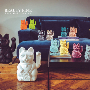 德国进口DONKEY招财猫摆件 家居客厅玄关艺术装饰礼品 自动招手