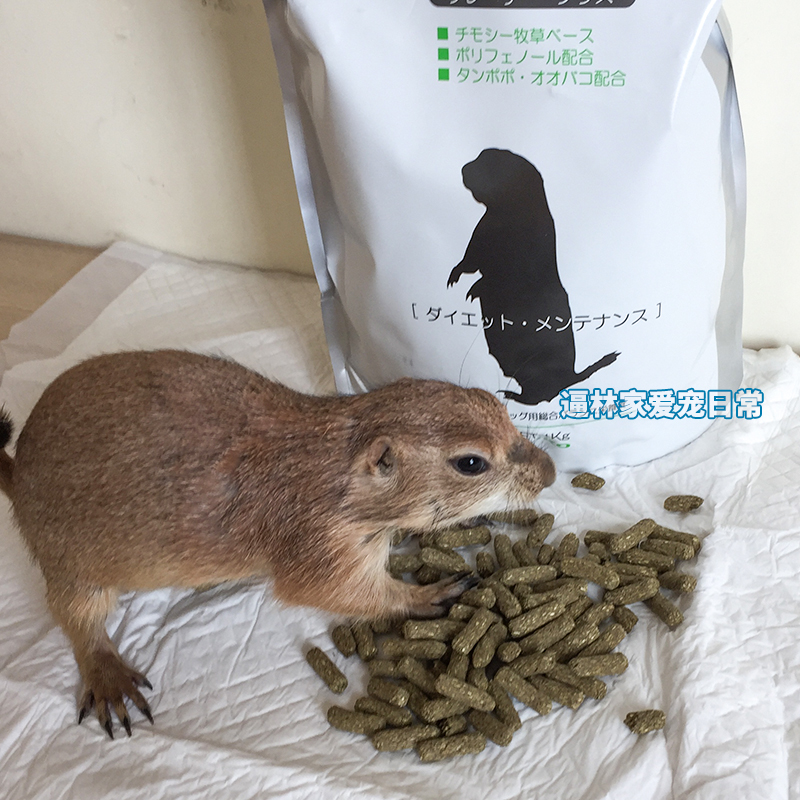 日本品高sanko黑尾土拨鼠粮食物 饲料草原犬鼠专用颗粒粮1kg