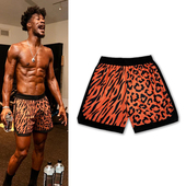 训练跑步裤 SD国潮运动裤 男女街球短裤 篮球五分短裤 豹纹 街头篮球裤